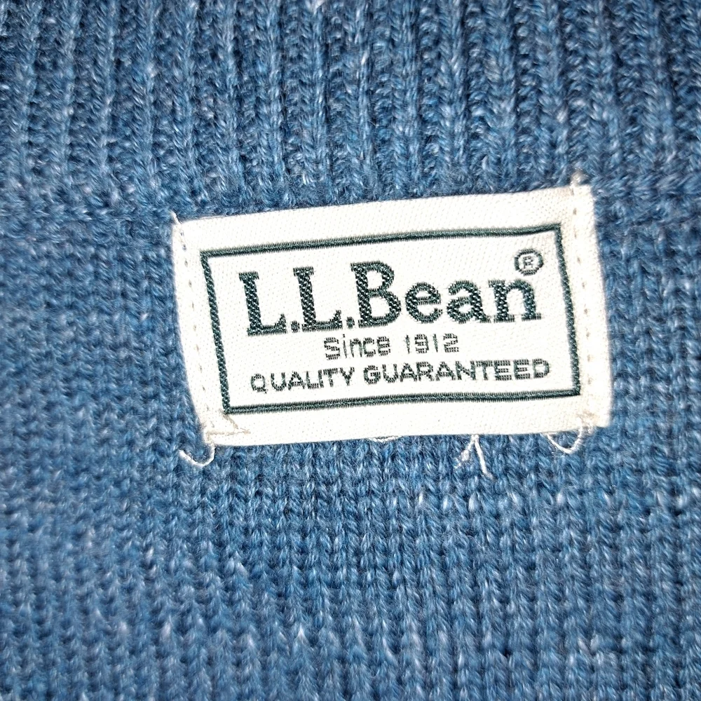 L.L. Bean Men's Teal Zip-Up Sweater Men's Large #121 - Picture 4 of 7